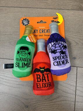 Fringe Studio "Pick Your Poison" Halloween Mini Dog Toy Set, NWT